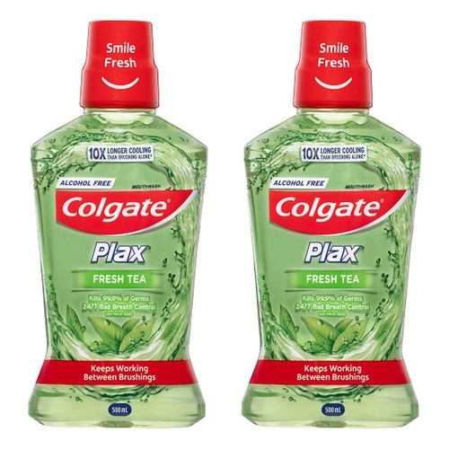 Colgate Plax Mouthwash Fresh Tea 500mL x 4 Bundle of 2