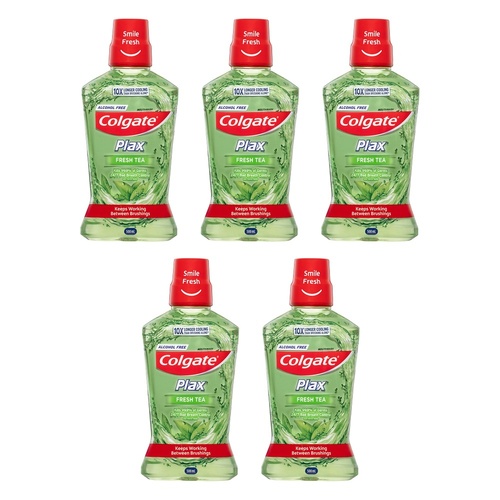Colgate Plax Mouthwash Fresh Tea 500mL x 4 Bundle of 5