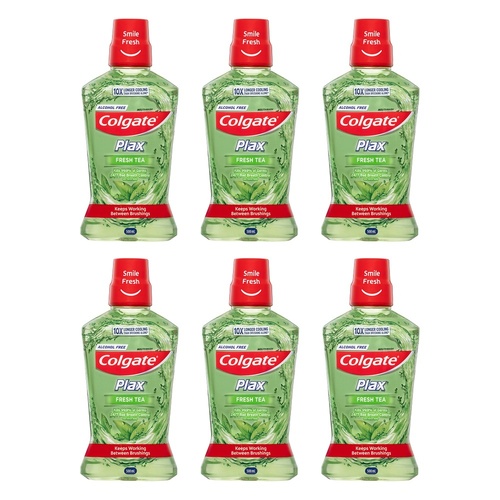 Colgate Plax Mouthwash Fresh Tea 500mL x 4 Bundle of 6
