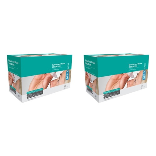 AERO Wash Saline 0.9% 15mL 60 Pack Bundle of 2