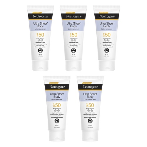 Neutrogena® Ultra Sheer Body Lotion Sunscreen SPF50 85mL Pack of 5