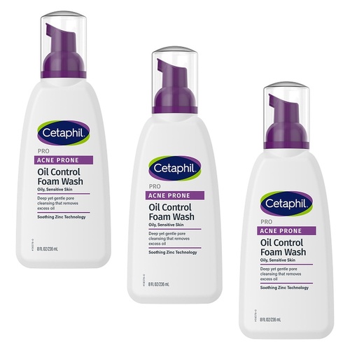 Cetaphil Pro Acne Prone Oil Control Foam Wash 236mL Pack of 3