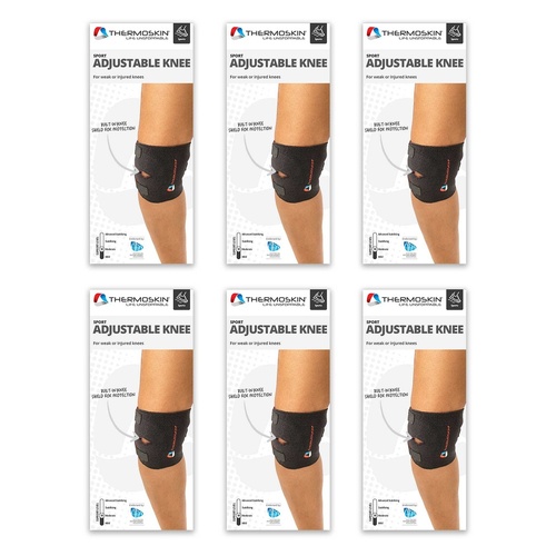 Thermoskin Sport Adjustable Knee Wrap L/XL Black Pack of 6