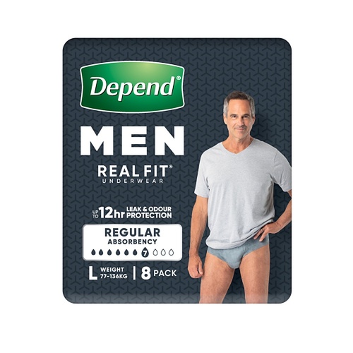 Depend Realfit Underwear for Men Large 8 Pack