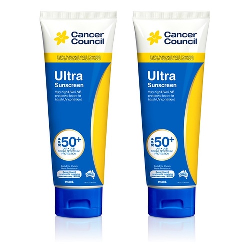 Cancer Council Ultra Sunscreen SPF 50+ 110mL Pack of 2