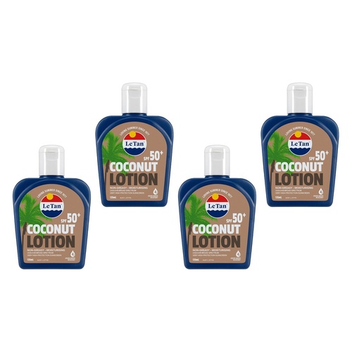Le Tan Coconut Lotion SPF50+ 125mL Pack of 4
