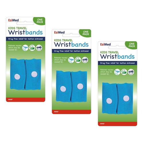 EZI MED Kids Travel Wrist Bands Pack of 3