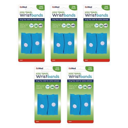 EZI MED Kids Travel Wrist Bands Pack of 5