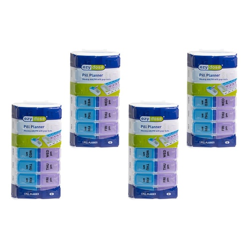 Ezy Dose AM/PM Travel Pill Reminder Pack of 4