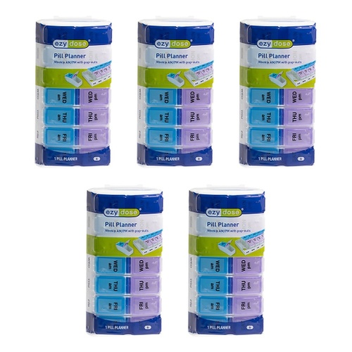 Ezy Dose AM/PM Travel Pill Reminder Pack of 5