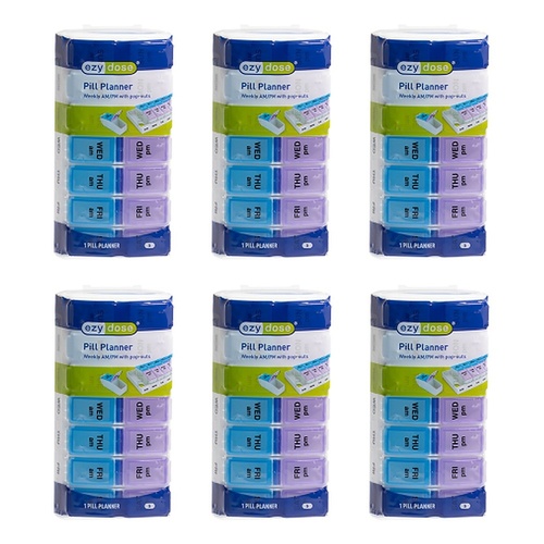 Ezy Dose AM/PM Travel Pill Reminder Pack of 6