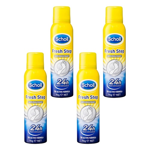 Scholl Fresh Step Antiperspirant Foot Spray 98g Pack of 4