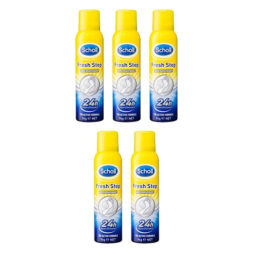Scholl Fresh Step Antiperspirant Foot Spray 98g Pack of 5