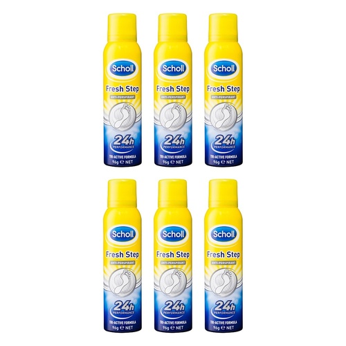 Scholl Fresh Step Antiperspirant Foot Spray 98g Pack of 6