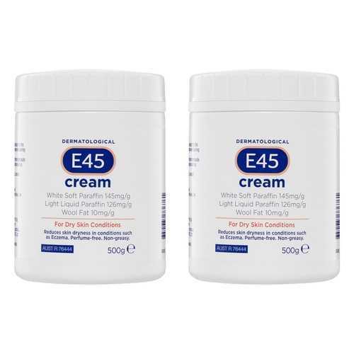 E45 Cream For Dry Skin Conditions 500g Pack of 2
