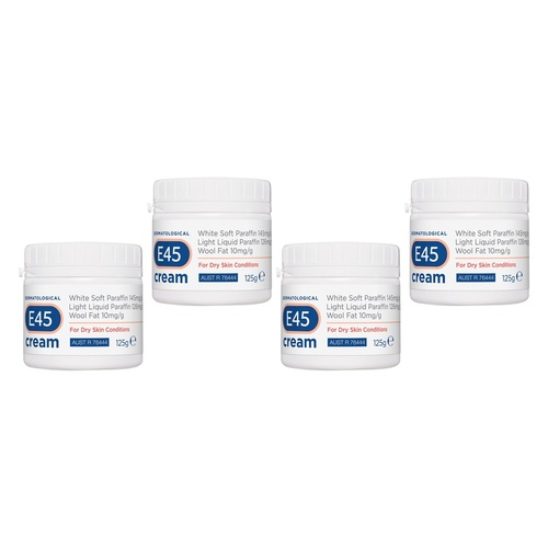 E45 Cream For Dry Skin Conditions 125g Pack of 4