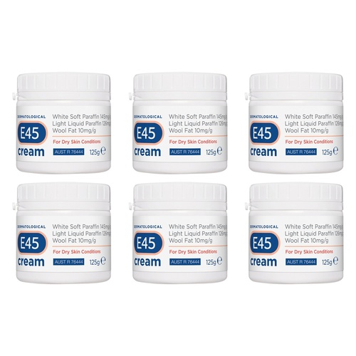 E45 Cream For Dry Skin Conditions 125g Pack of 6