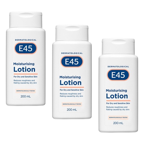 E45 Moisturising Lotion for Dry Skin 200mL Pack of 3