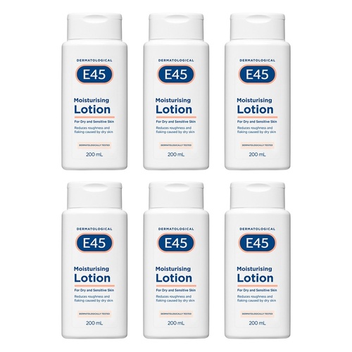 E45 Moisturising Lotion for Dry Skin 200mL Pack of 6