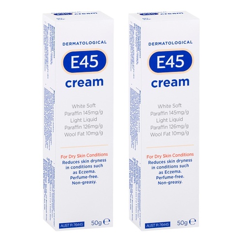 E45 Cream For Dry Skin Conditions 50g Pack of 2