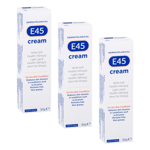E45 Cream For Dry Skin Conditions 50g Pack of 3