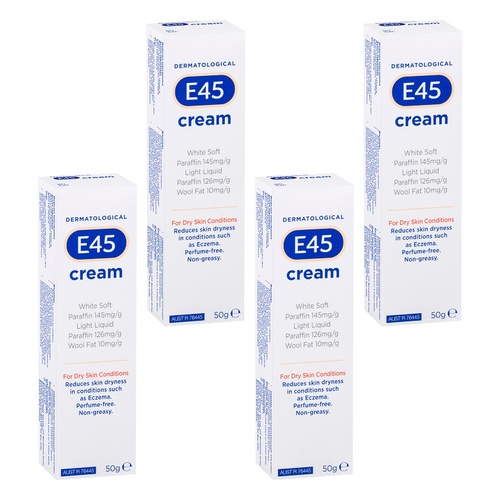 E45 Cream For Dry Skin Conditions 50g Pack of 4