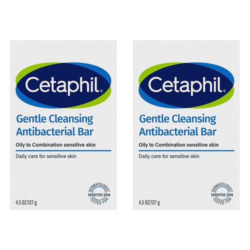 Cetaphil Gentle Cleansing Antibacterial Bar 127g Pack of 2