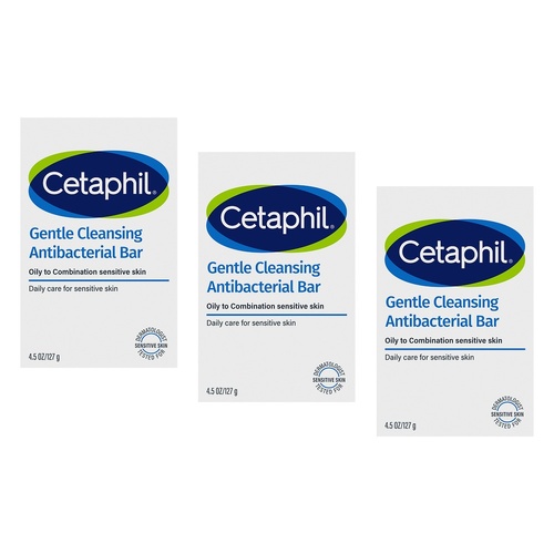 Cetaphil Gentle Cleansing Antibacterial Bar 127g Pack of 3