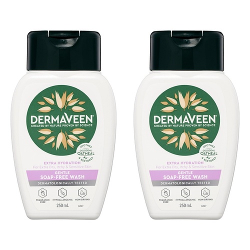 DermaVeen Extra Hydration Gentle Wash for Dry, Itchy & Sensitive Skin Pack of 2