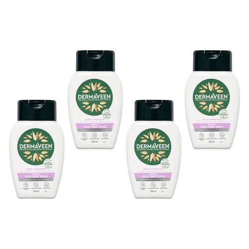 DermaVeen Extra Hydration Gentle Wash for Dry, Itchy & Sensitive Skin Pack of 4