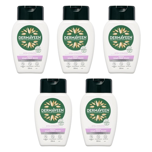 DermaVeen Extra Hydration Gentle Wash for Dry, Itchy & Sensitive Skin Pack of 5