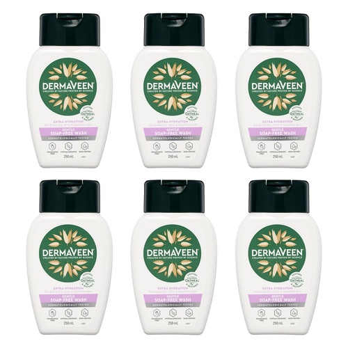 DermaVeen Extra Hydration Gentle Wash for Dry, Itchy & Sensitive Skin Pack of 6