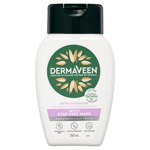 DermaVeen Extra Hydration Gentle Wash for Dry, Itchy & Sensitive Skin 250mL