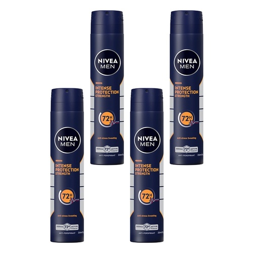 NIVEA MEN Intense Protection Strength Aerosol 250mL Pack of 4