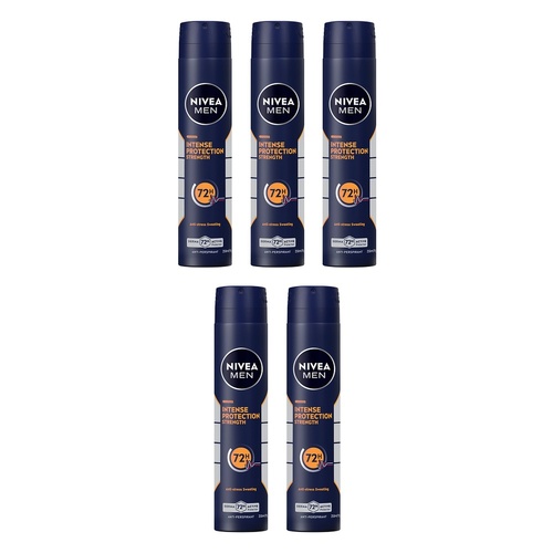 NIVEA MEN Intense Protection Strength Aerosol 250mL Pack of 5