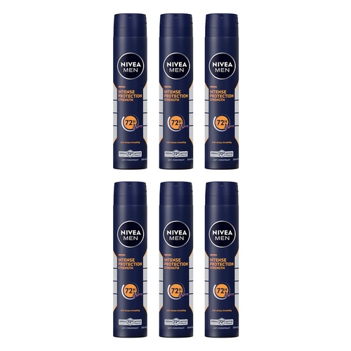 NIVEA MEN Intense Protection Strength Aerosol 250mL Pack of 6