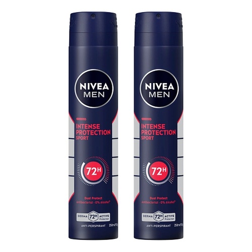 NIVEA MEN Intense Protection Sport Anti-Perspirant Aerosol 250mL Pack of 2