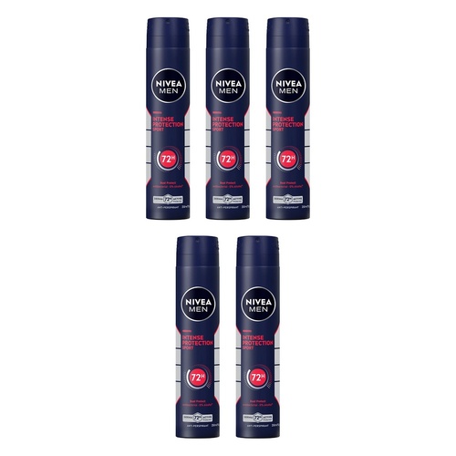 NIVEA MEN Intense Protection Sport Anti-Perspirant Aerosol 250mL Pack of 5