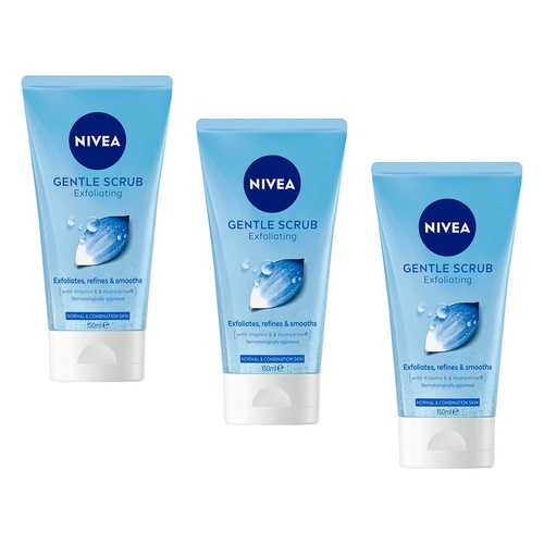 NIVEA Gentle Exfoliating Scrub 150mL Pack of 3