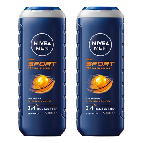 NIVEA Men Sport Shower Gel 500mL Pack of 2