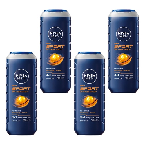 NIVEA Men Sport Shower Gel 500mL Pack of 4
