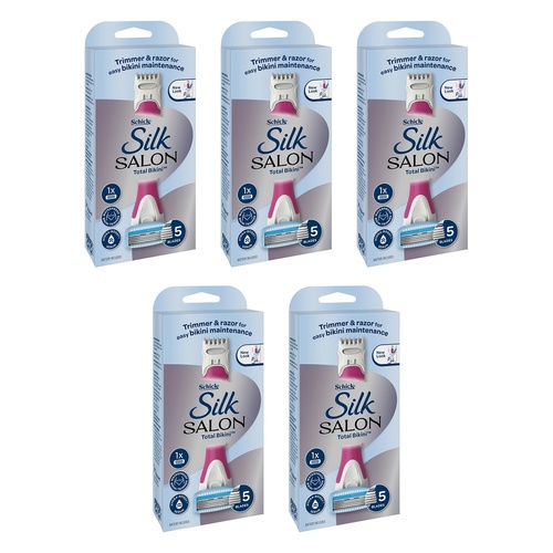 Schick Silk Salon Total Bikini Razor & Trimmer Kit Pack of 5