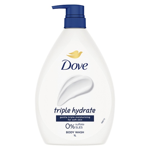 Dove Triple Hydrate Body Wash 1L x 3