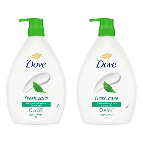 Dove Fresh Care Body Wash 1L Pack of 2