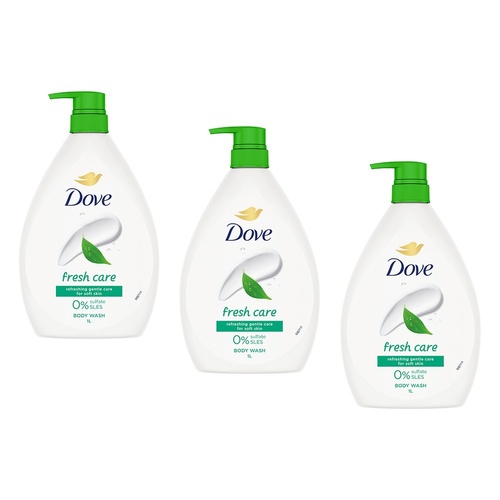 Dove Fresh Care Body Wash 1L Pack of 3