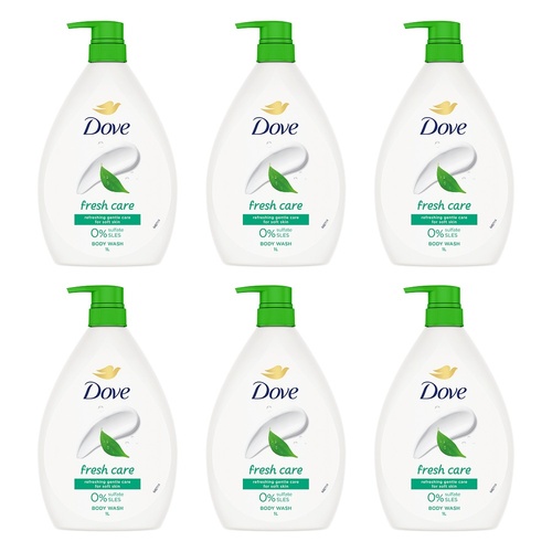 Dove Fresh Care Body Wash 1L Pack of 6
