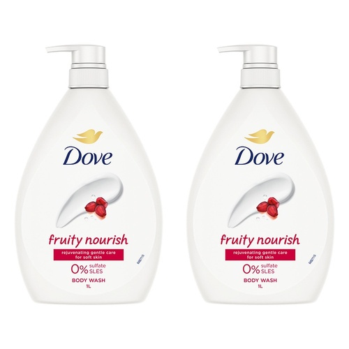 Dove Fruity Nourish Body Wash 1L Pack of 2