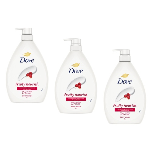 Dove Fruity Nourish Body Wash 1L Pack of 3