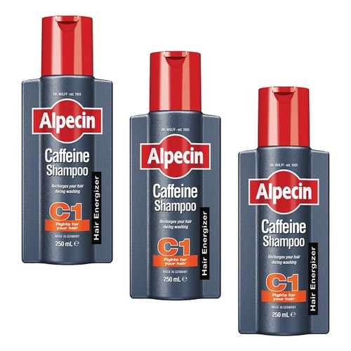 Alpecin Caffeine Shampoo C1 For Stronger Hair 250mL Pack of 3