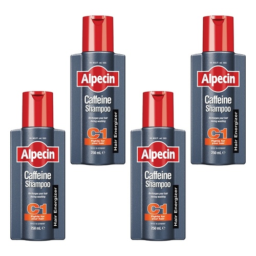 Alpecin Caffeine Shampoo C1 For Stronger Hair 250mL Pack of 4